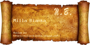 Milla Bianka névjegykártya