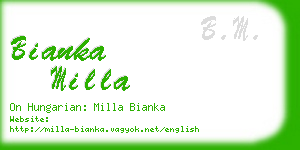 bianka milla business card